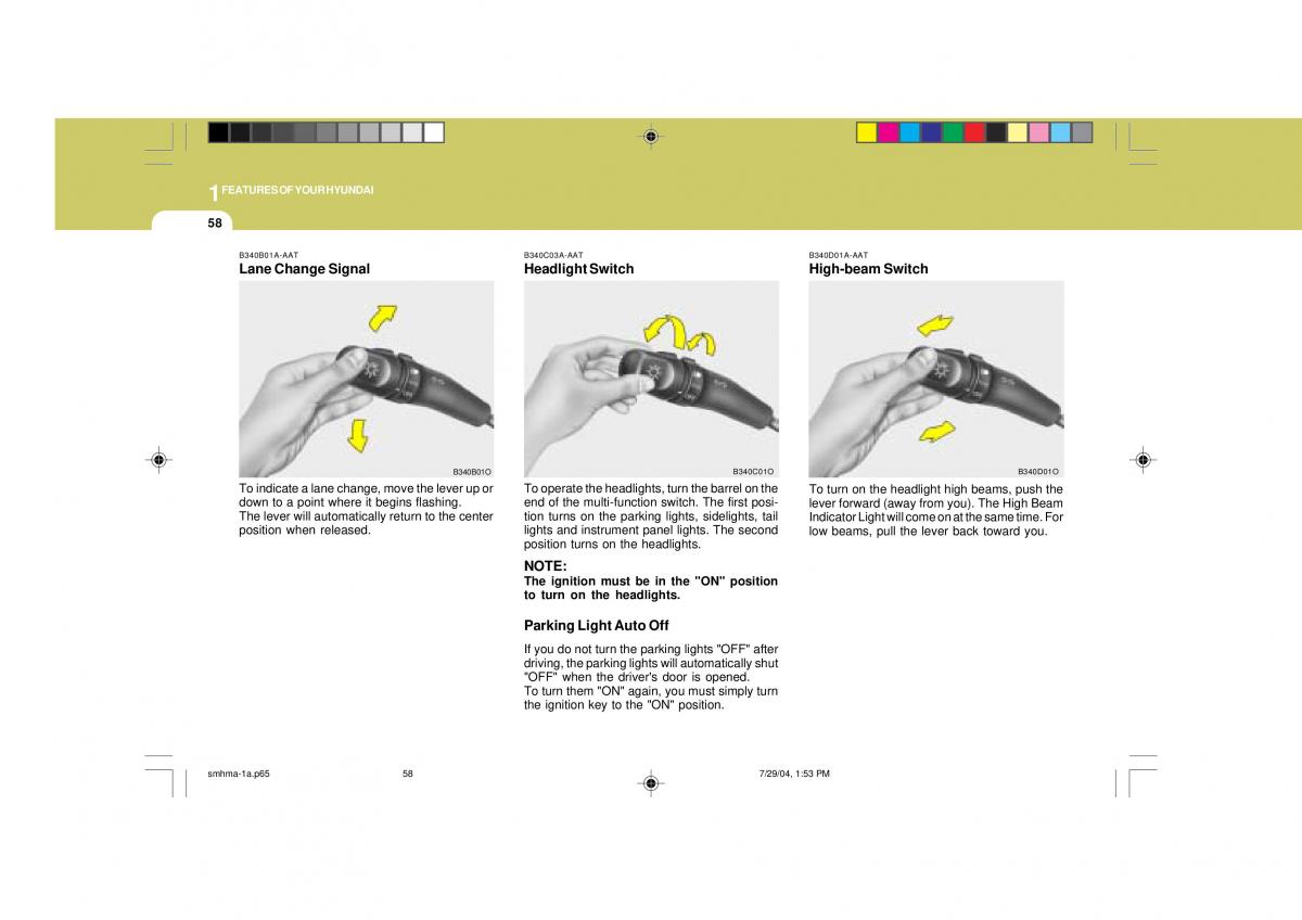 Hyundai Santa Fe I 1 owners manual / page 69