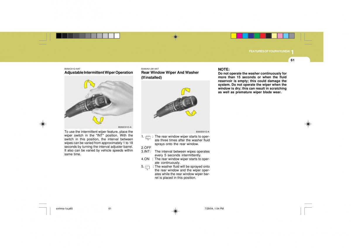 Hyundai Santa Fe I 1 owners manual / page 72