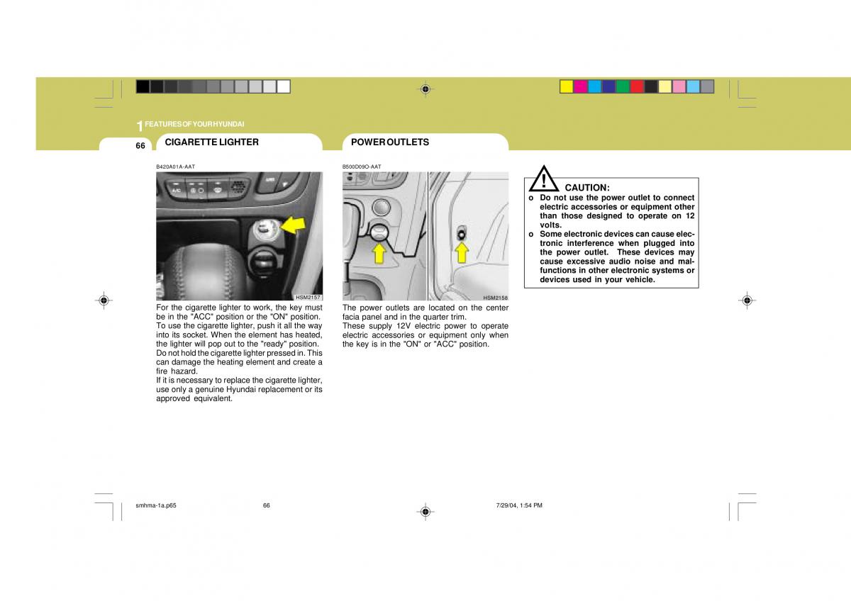 Hyundai Santa Fe I 1 owners manual / page 77