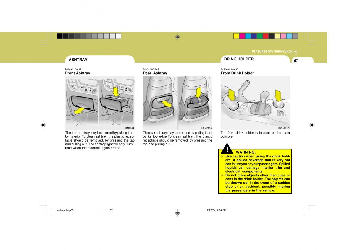 Hyundai Santa Fe I 1 owners manual / page 78