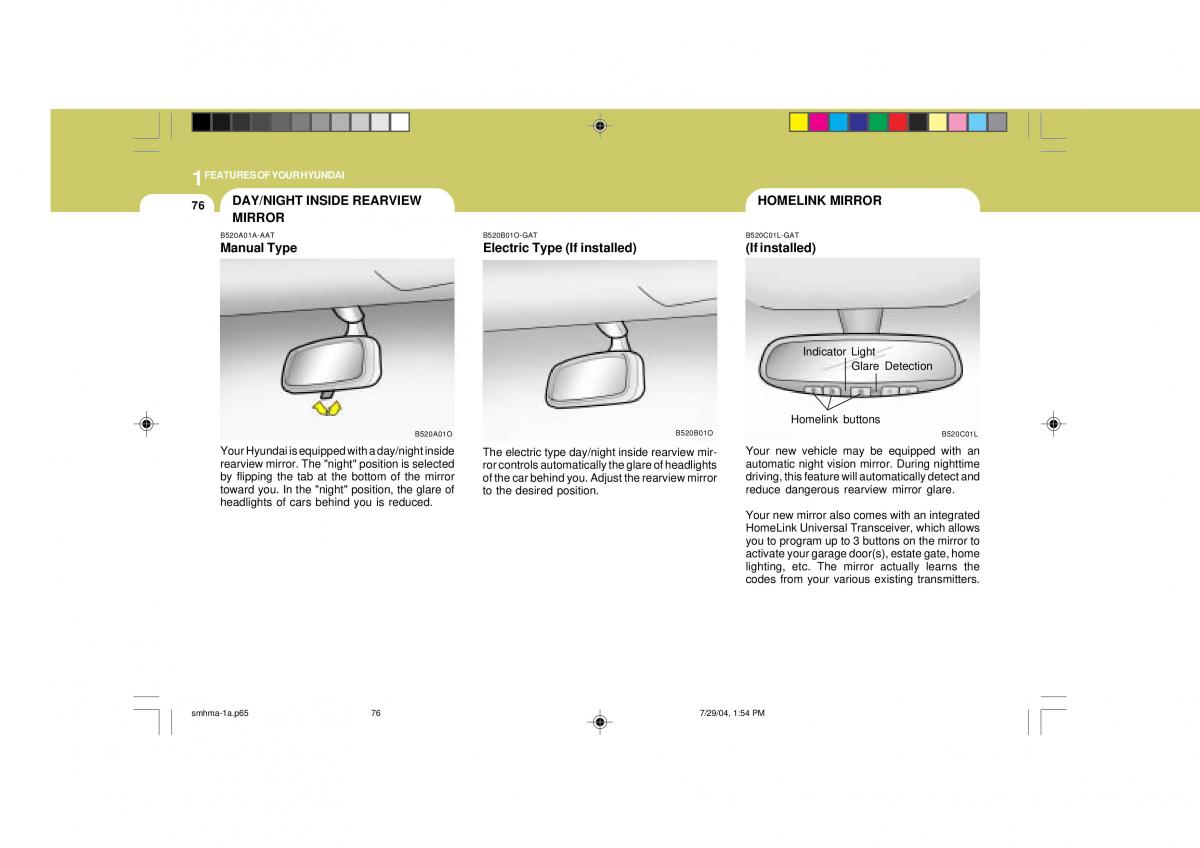 Hyundai Santa Fe I 1 owners manual / page 87