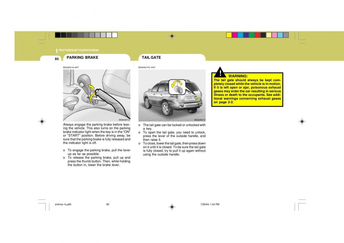 Hyundai Santa Fe I 1 owners manual / page 91