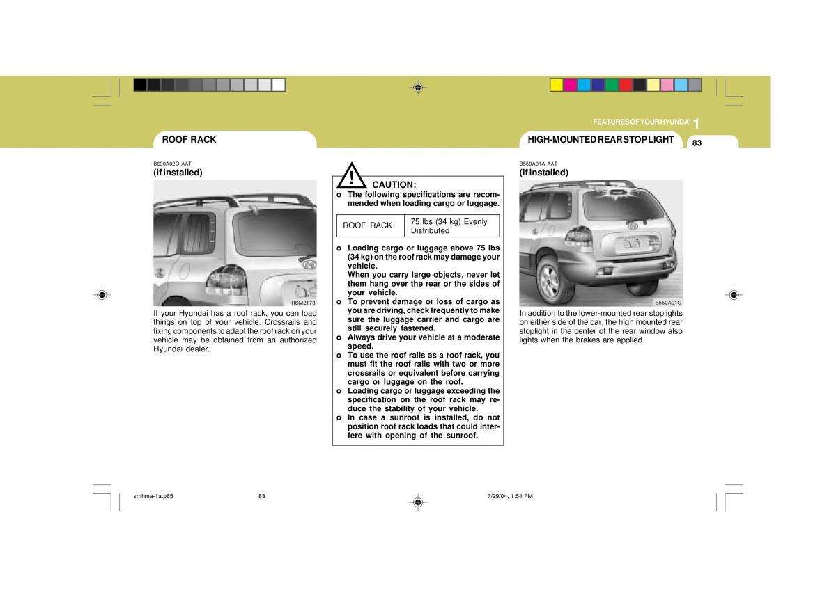 Hyundai Santa Fe I 1 owners manual / page 94