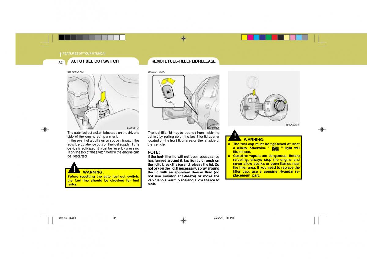 Hyundai Santa Fe I 1 owners manual / page 95