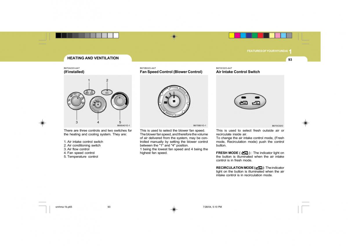 Hyundai Santa Fe I 1 owners manual / page 104