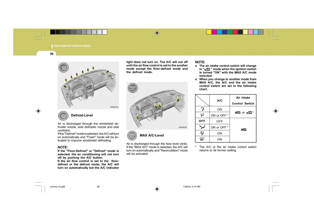 Hyundai Santa Fe I 1 owners manual / page 107