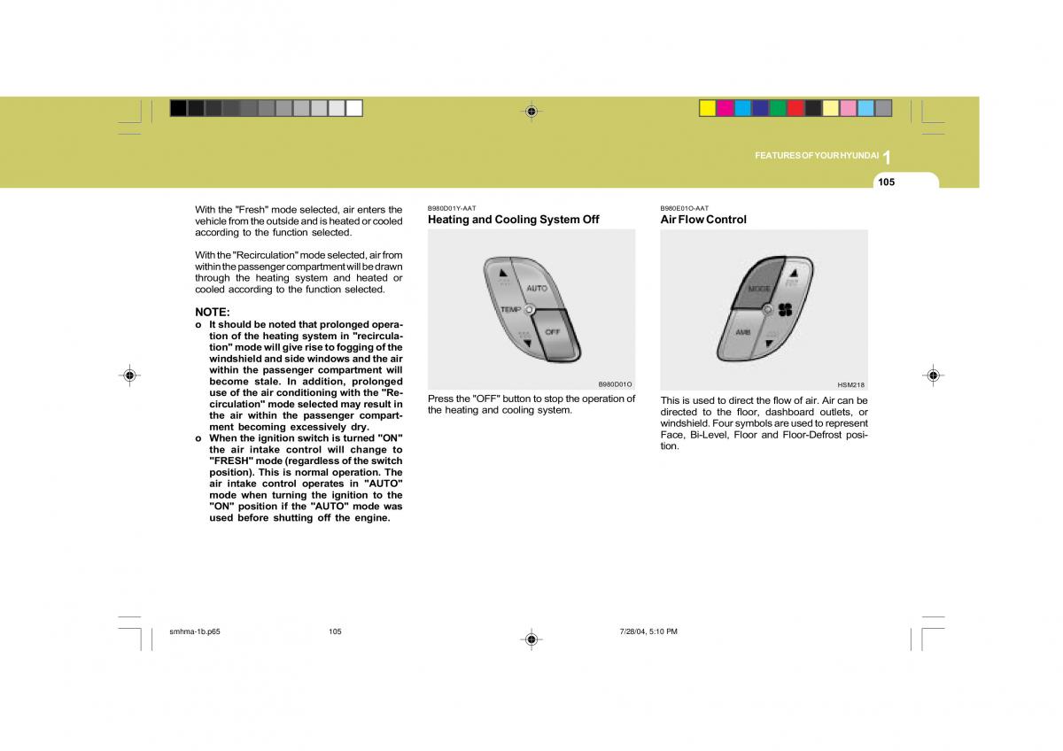 Hyundai Santa Fe I 1 owners manual / page 116