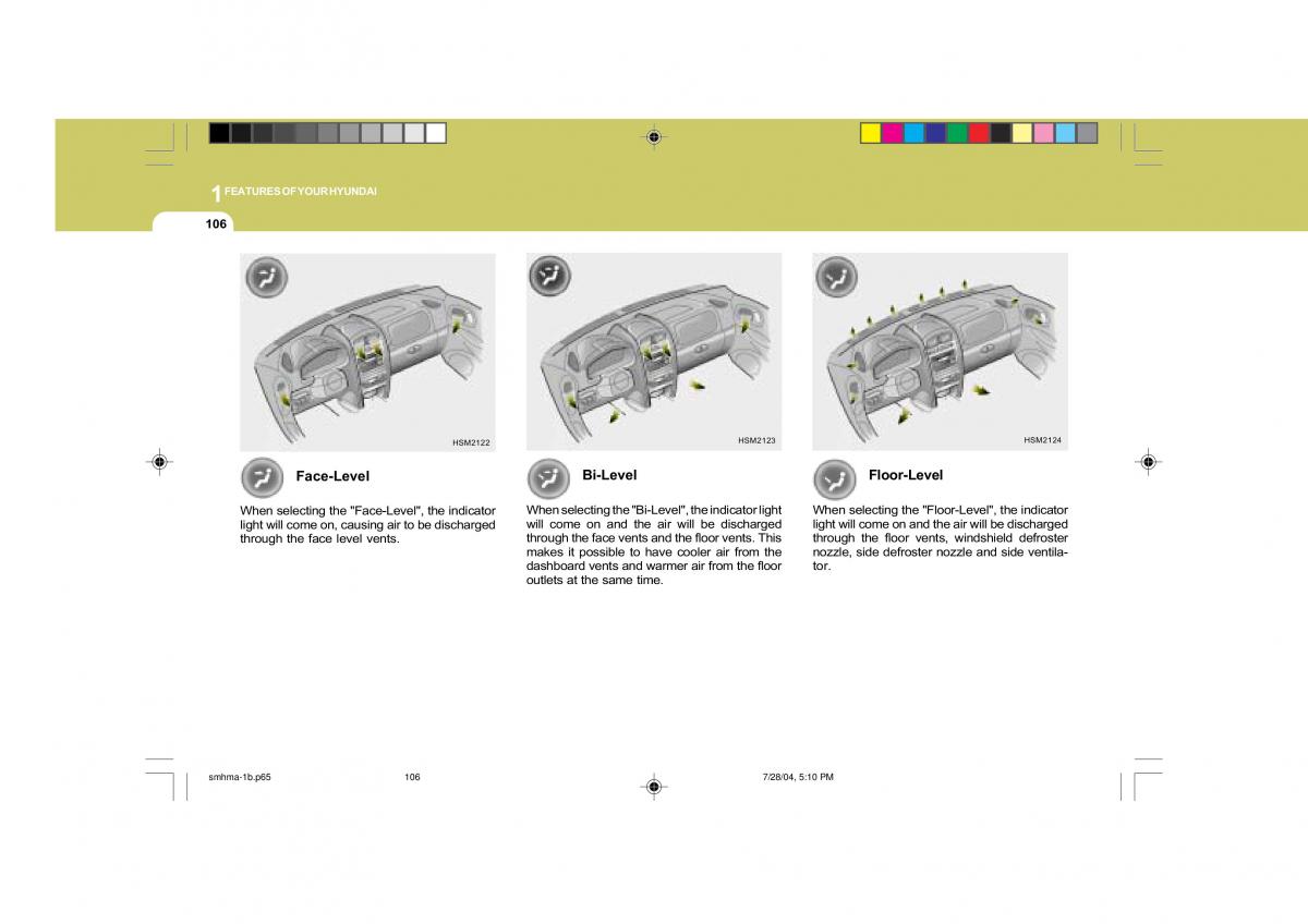 Hyundai Santa Fe I 1 owners manual / page 117