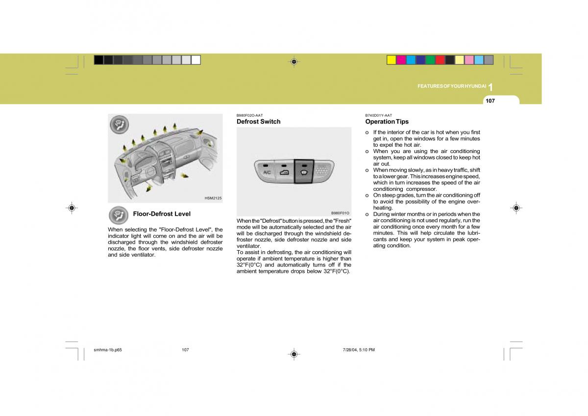 Hyundai Santa Fe I 1 owners manual / page 118