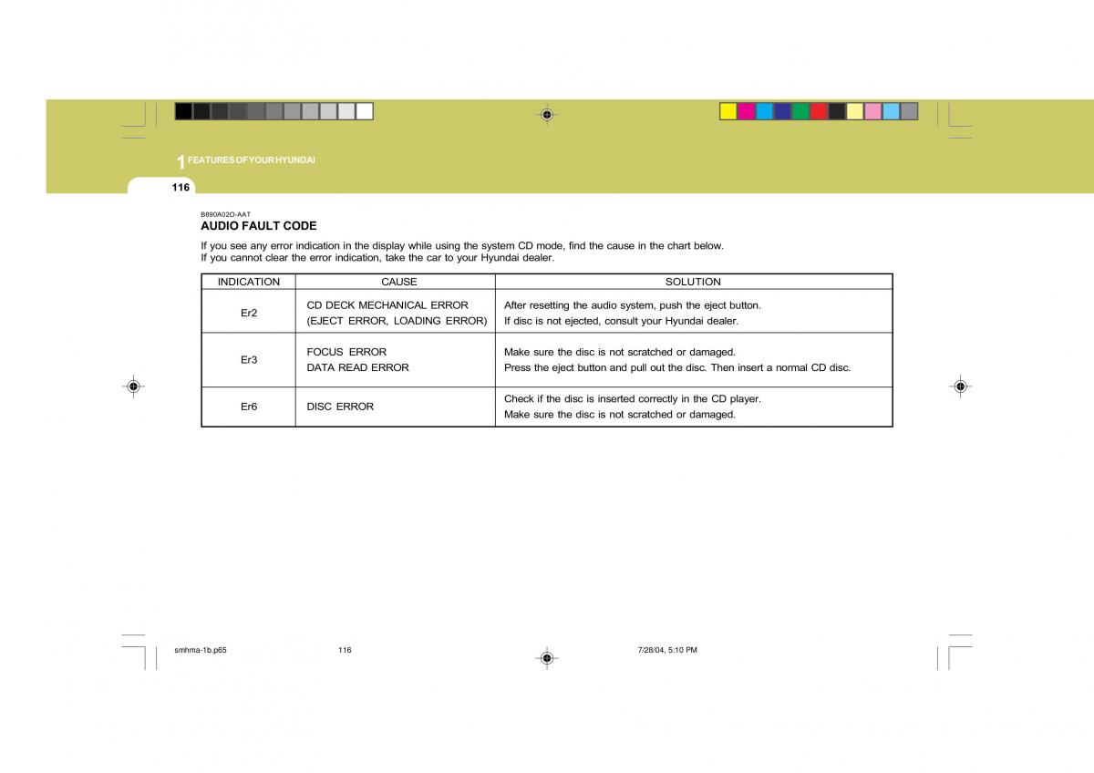 Hyundai Santa Fe I 1 owners manual / page 127