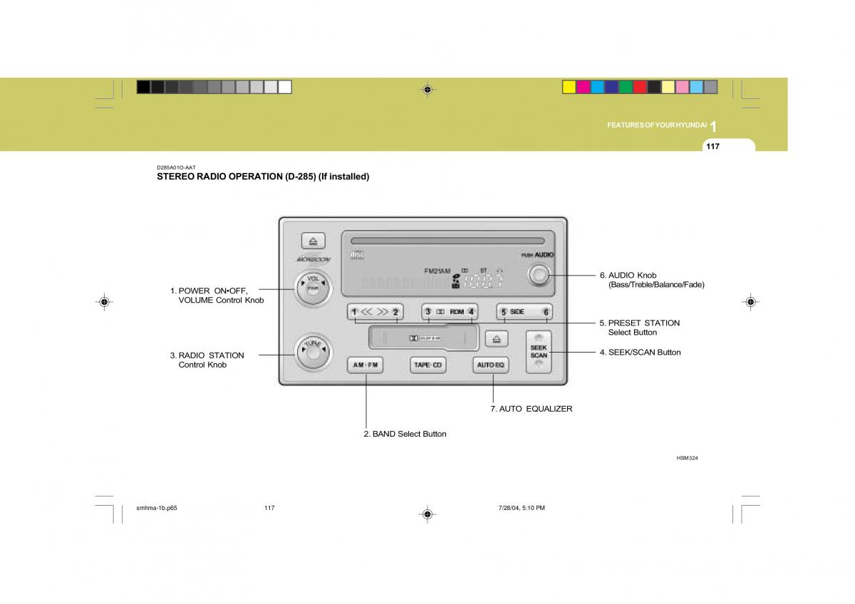 Hyundai Santa Fe I 1 owners manual / page 128