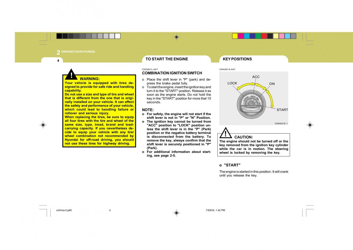 Hyundai Santa Fe I 1 owners manual / page 153