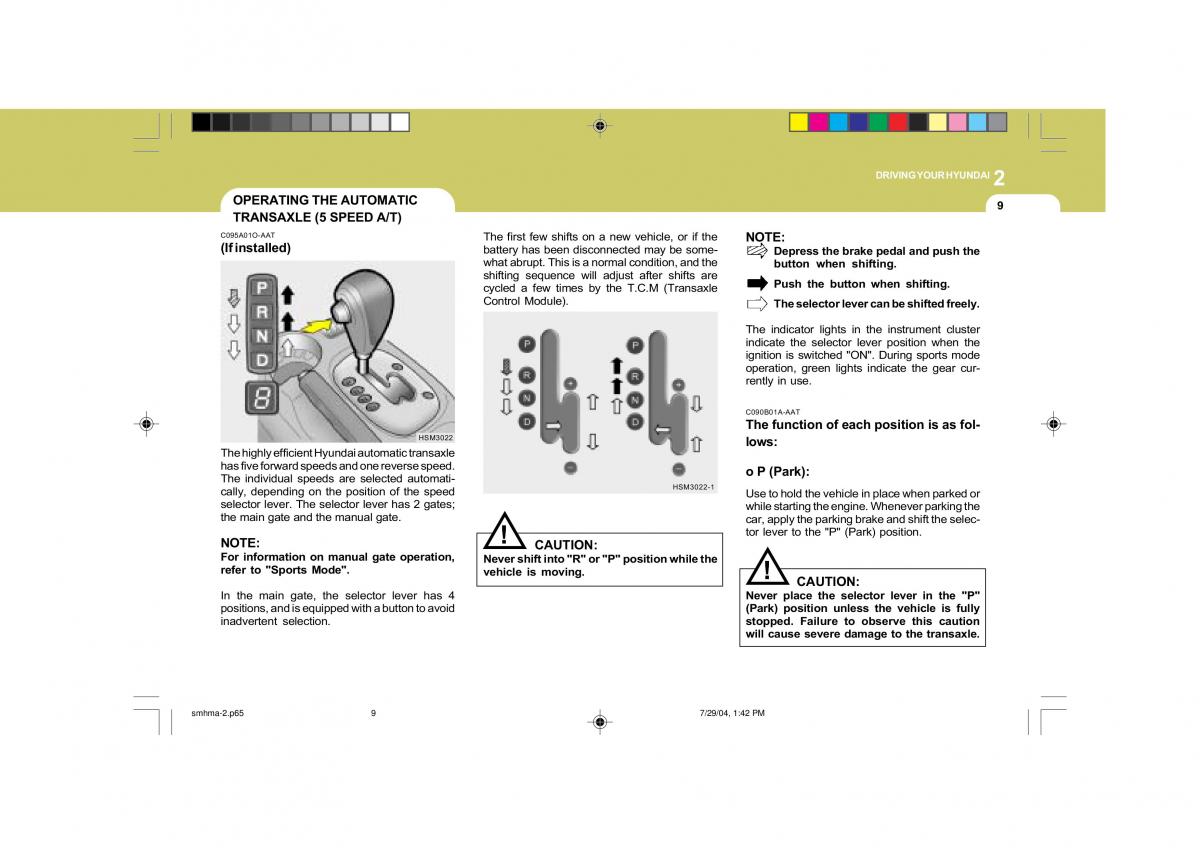 Hyundai Santa Fe I 1 owners manual / page 158