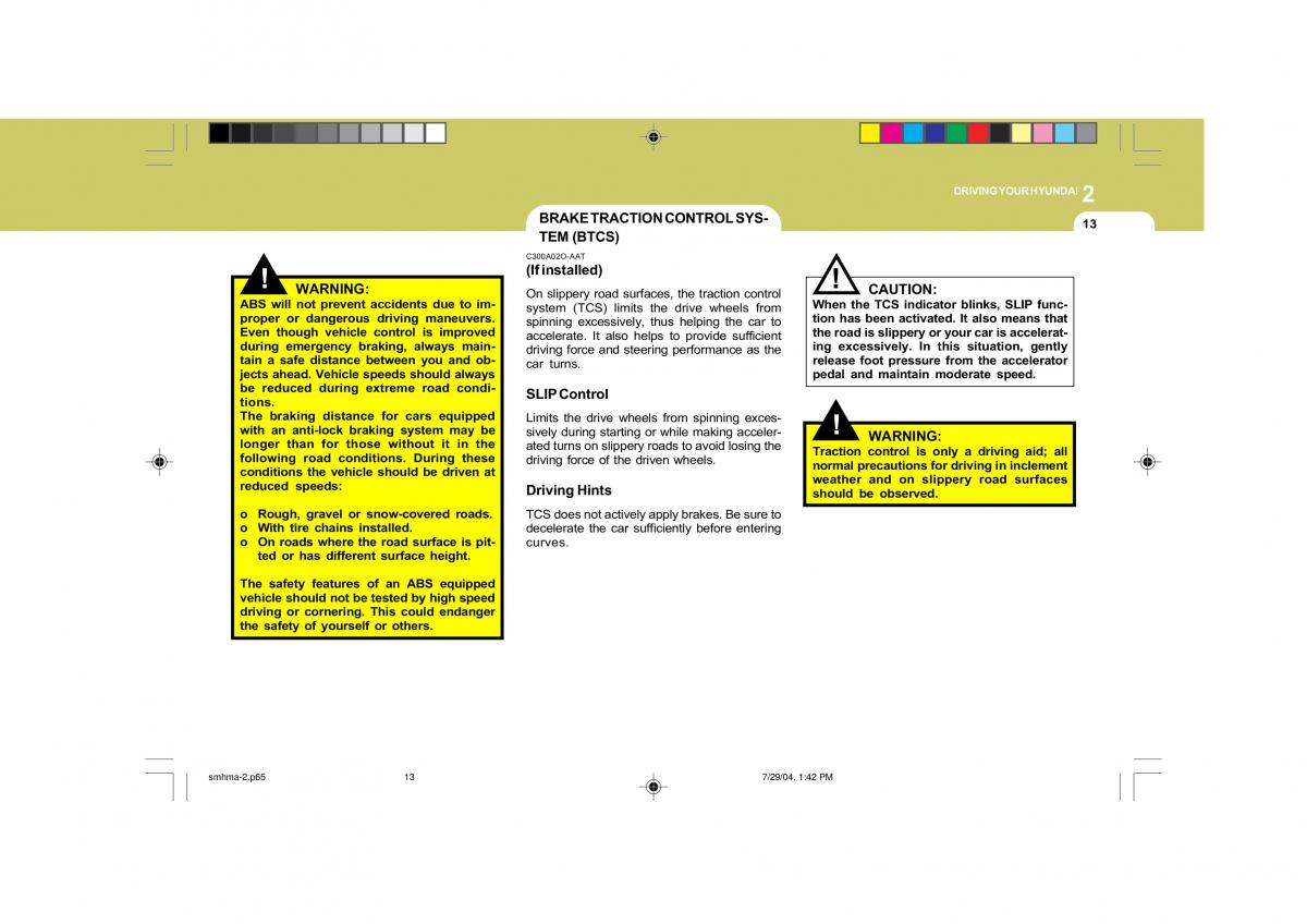 Hyundai Santa Fe I 1 owners manual / page 162