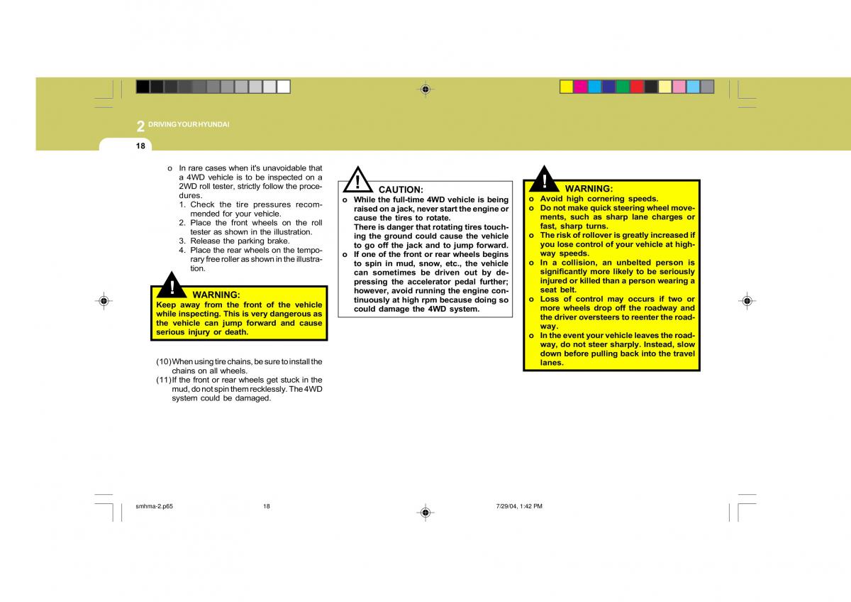 Hyundai Santa Fe I 1 owners manual / page 167