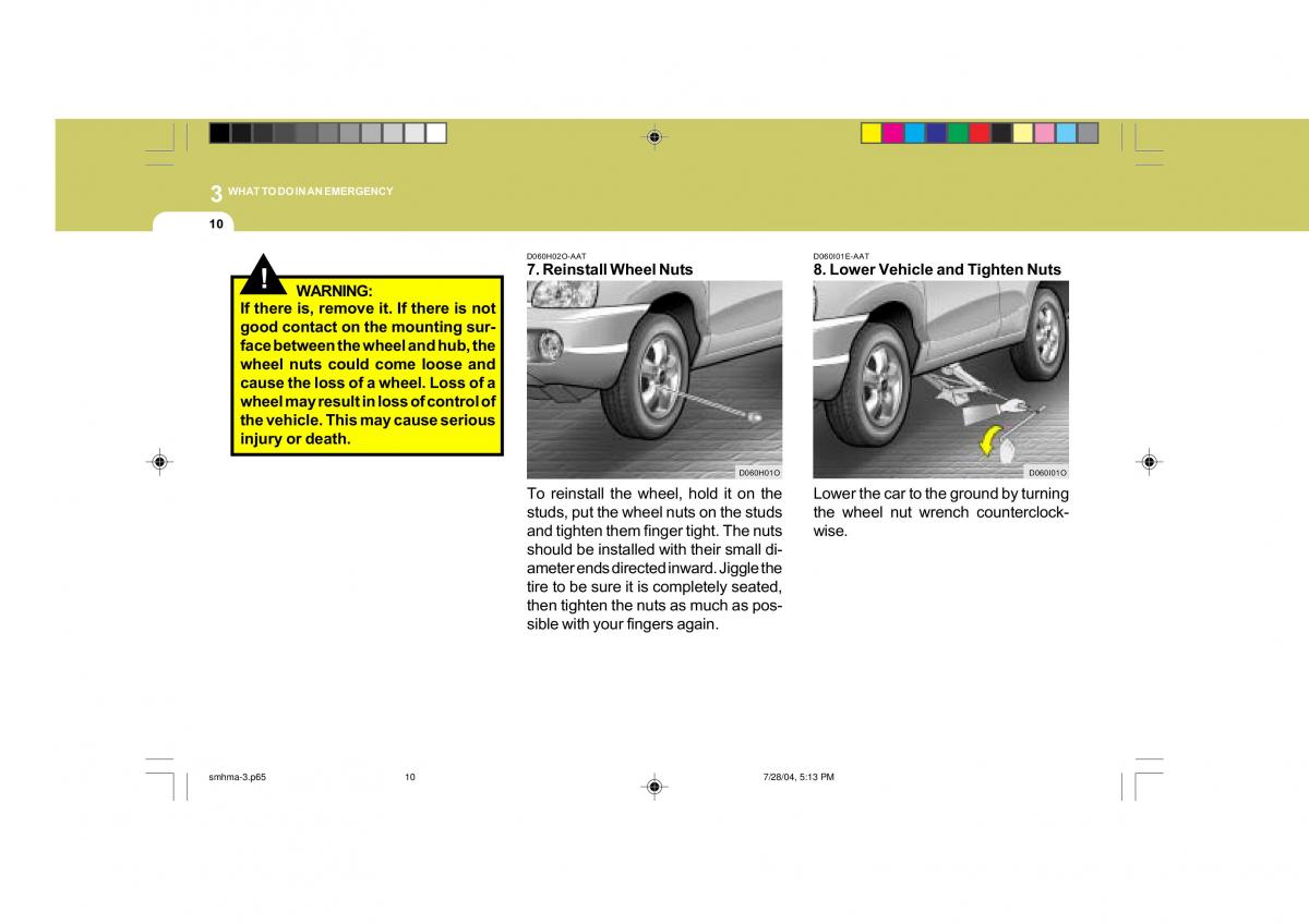 Hyundai Santa Fe I 1 owners manual / page 190