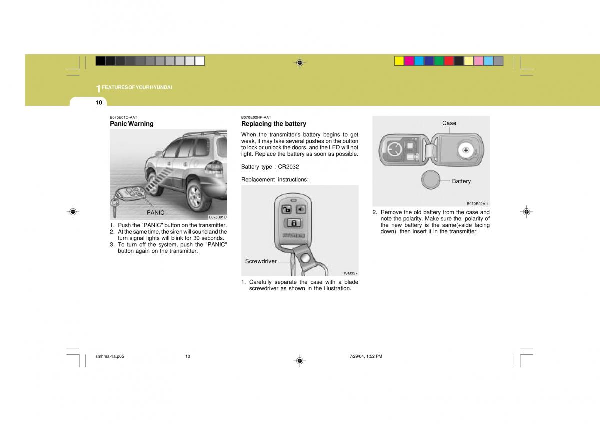 Hyundai Santa Fe I 1 owners manual / page 21