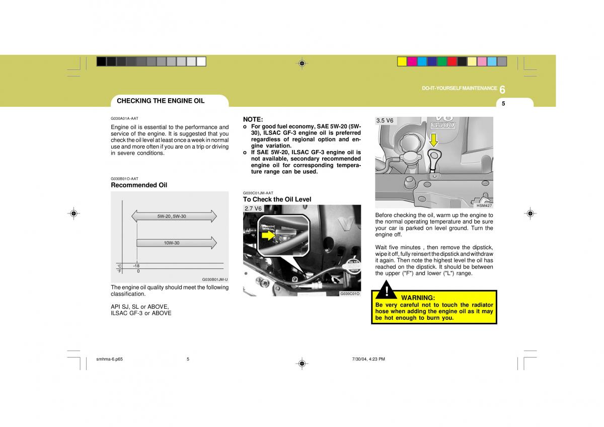 Hyundai Santa Fe I 1 owners manual / page 215