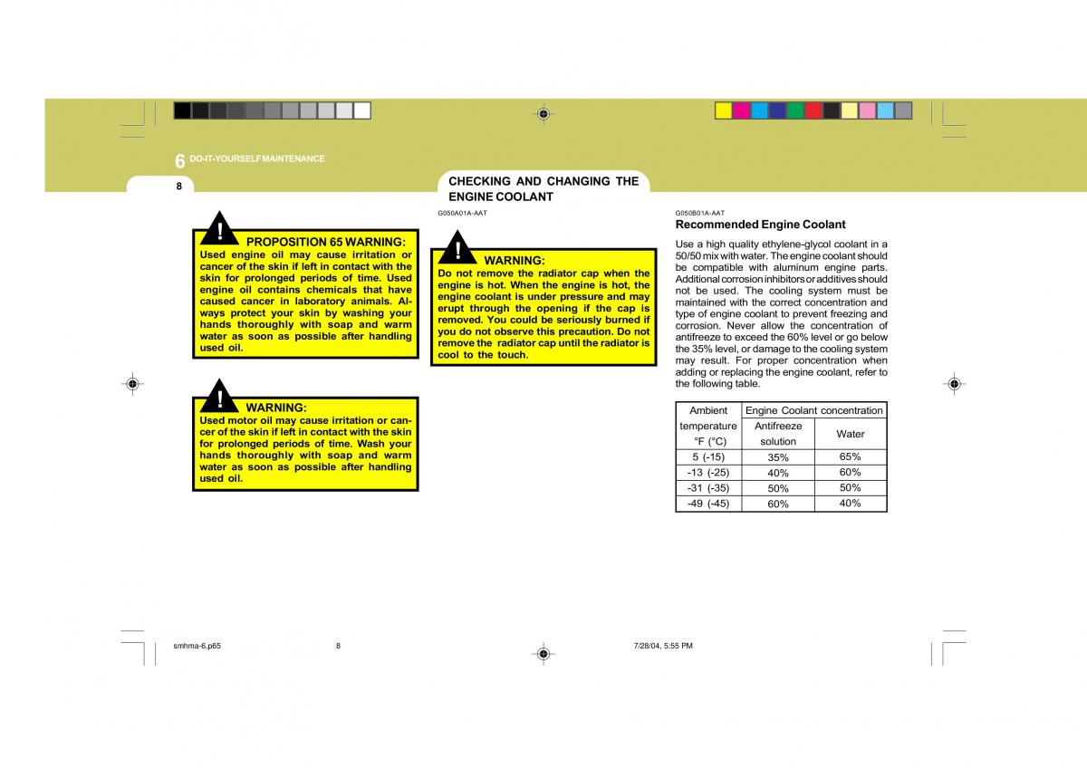 Hyundai Santa Fe I 1 owners manual / page 218