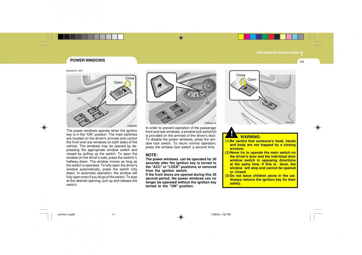 Hyundai Santa Fe I 1 owners manual / page 22