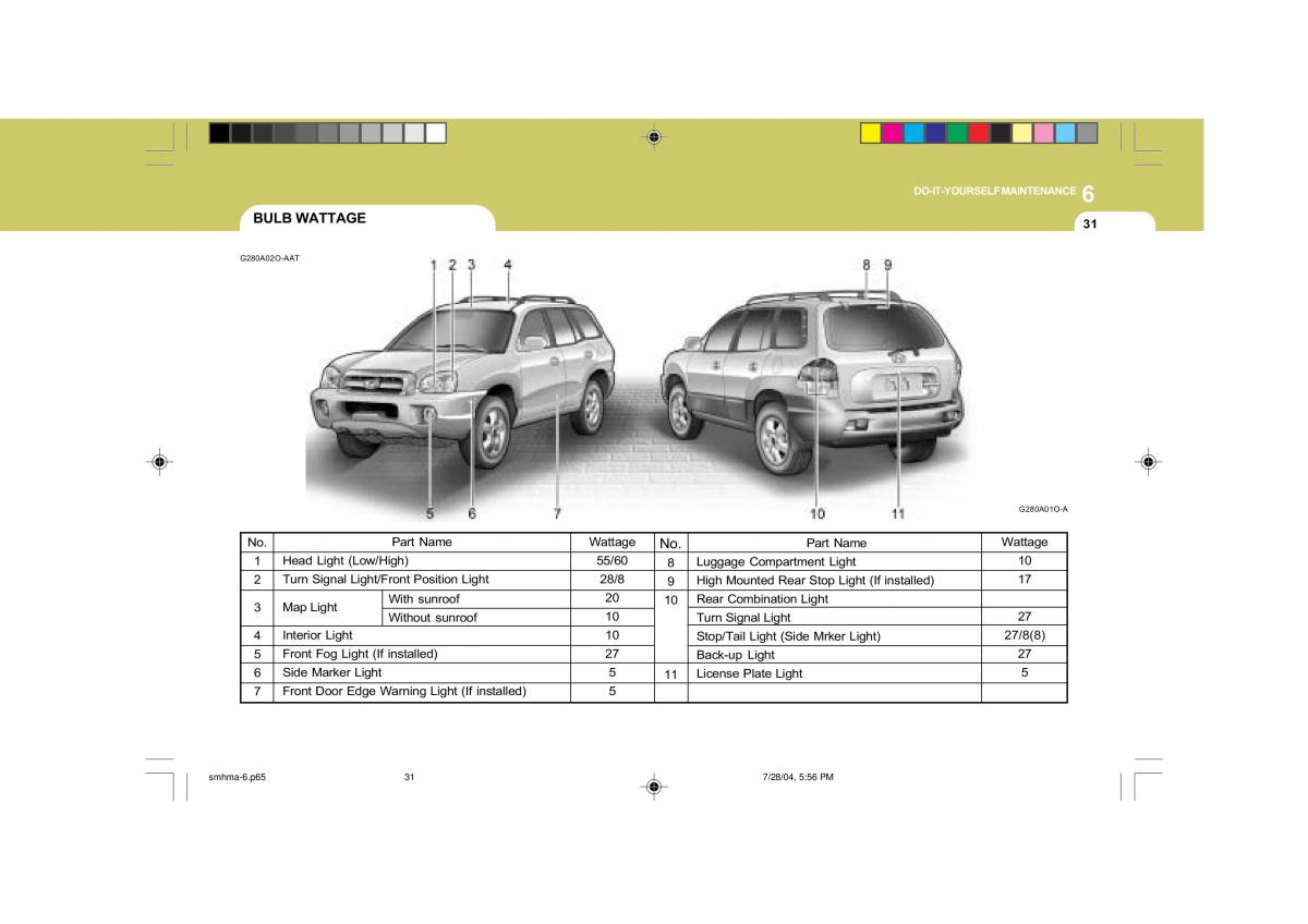 Hyundai Santa Fe I 1 owners manual / page 241