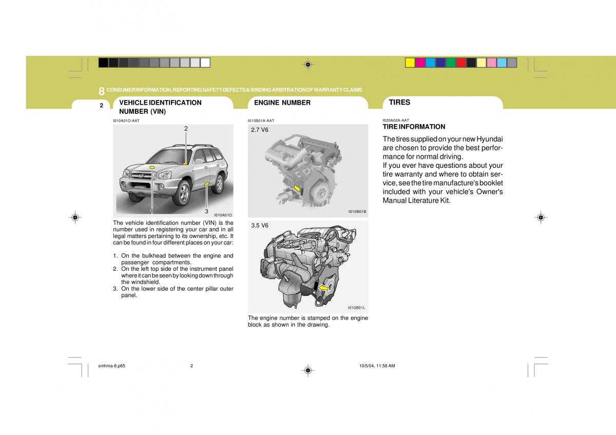 Hyundai Santa Fe I 1 owners manual / page 249