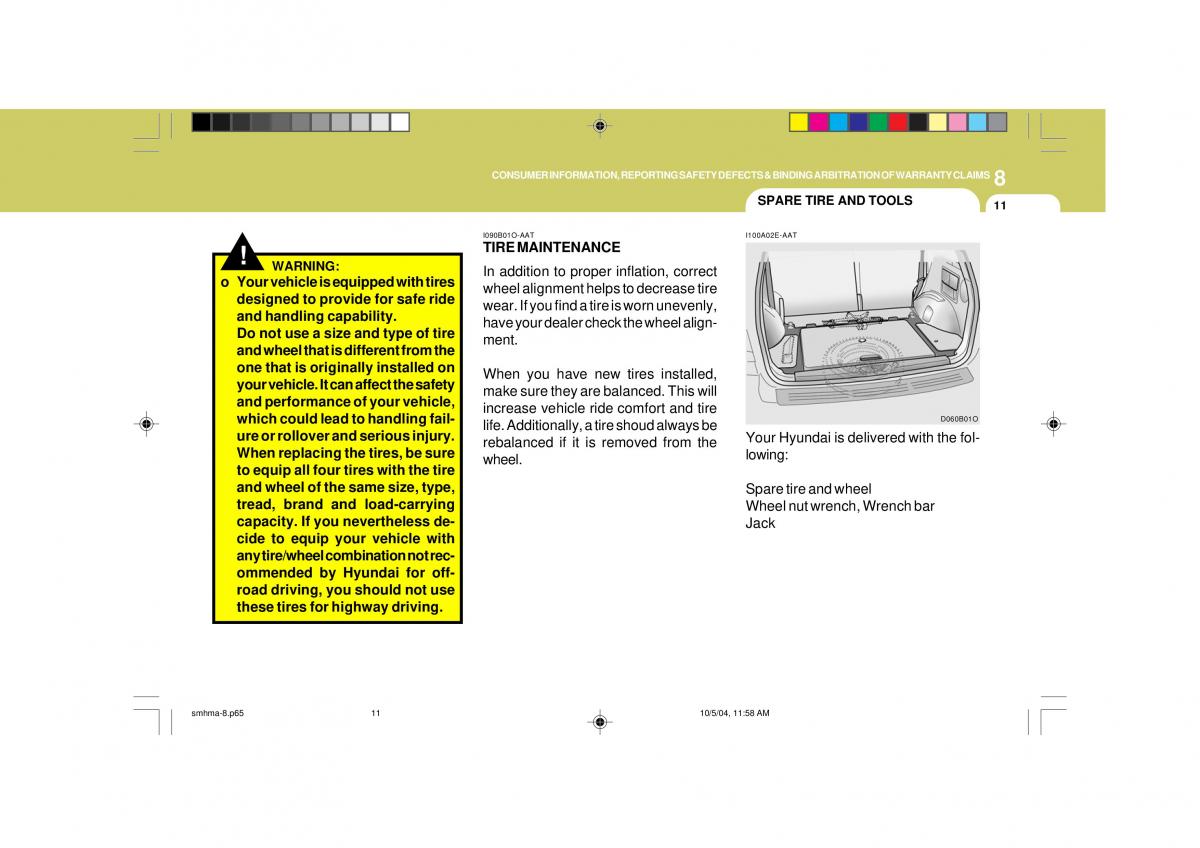 Hyundai Santa Fe I 1 owners manual / page 258