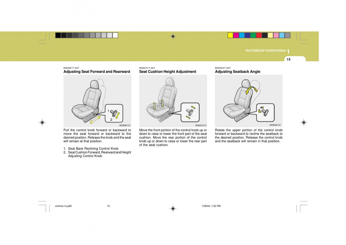 Hyundai Santa Fe I 1 owners manual / page 26