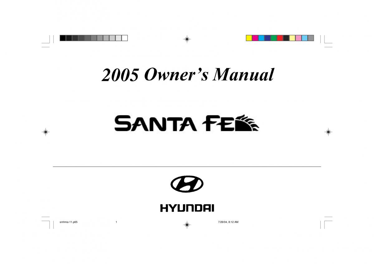 Hyundai Santa Fe I 1 owners manual / page 274