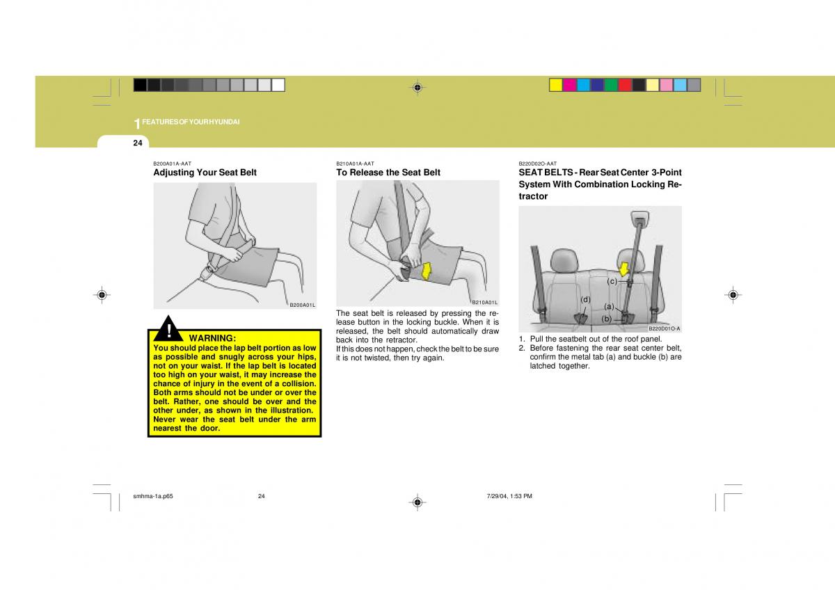 Hyundai Santa Fe I 1 owners manual / page 35