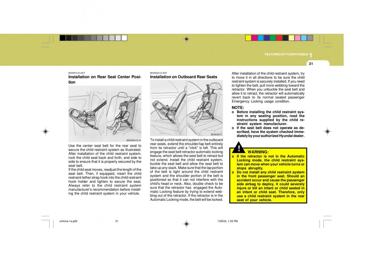 Hyundai Santa Fe I 1 owners manual / page 42