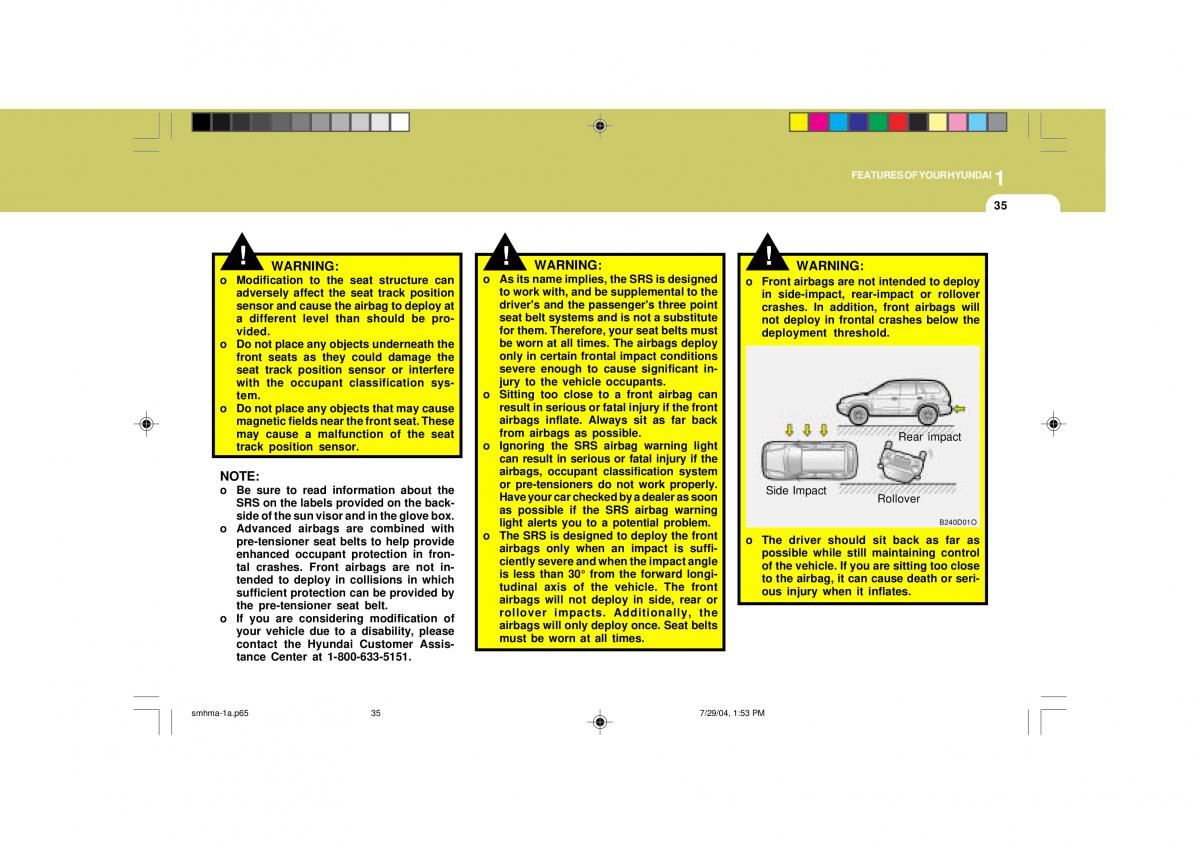 Hyundai Santa Fe I 1 owners manual / page 46