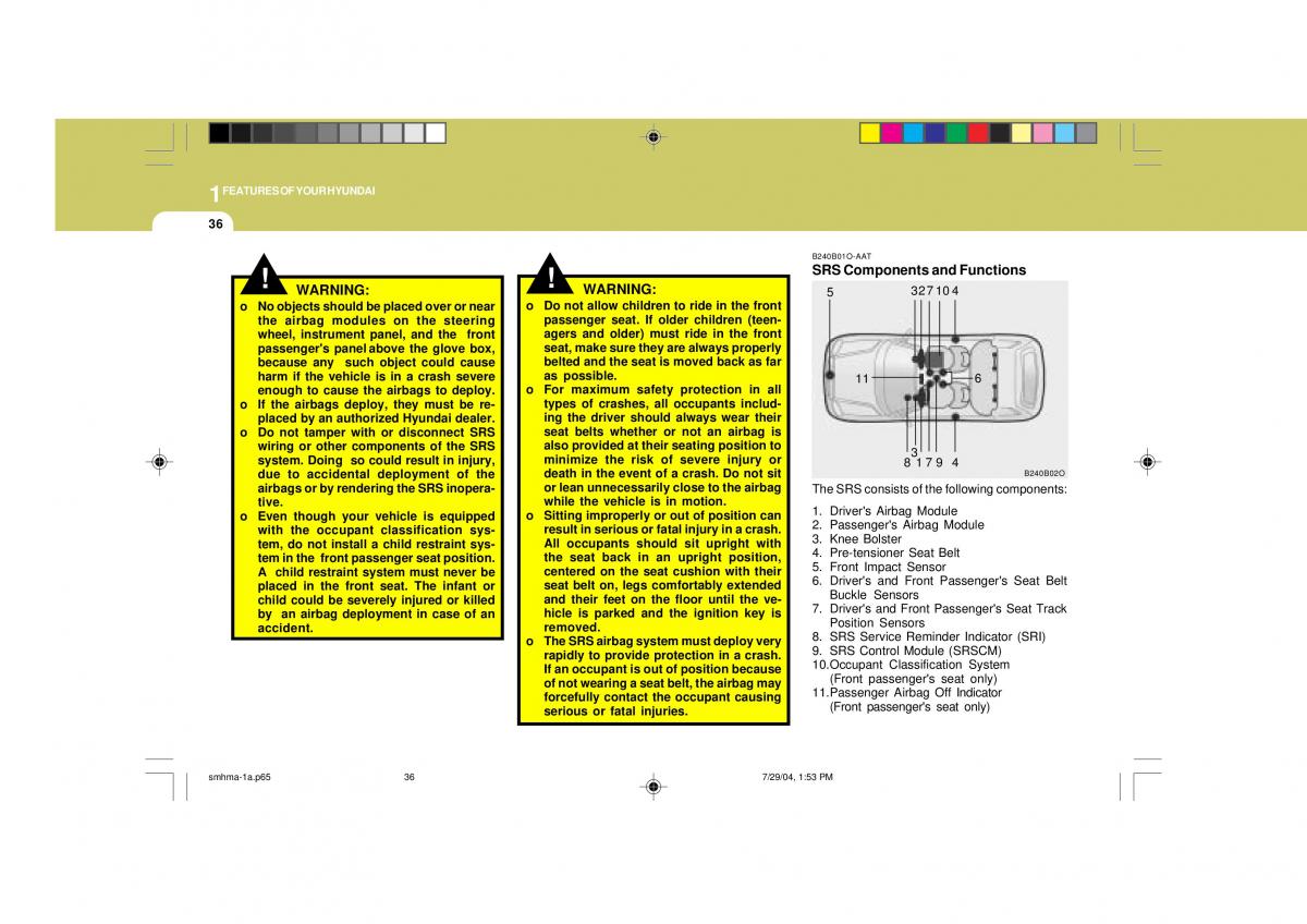 Hyundai Santa Fe I 1 owners manual / page 47