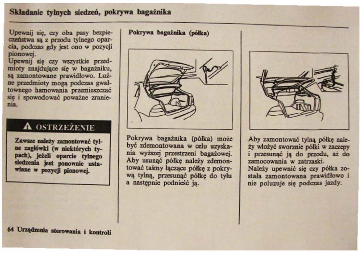 Honda Civic VI 6 instrukcja obslugi / page 64