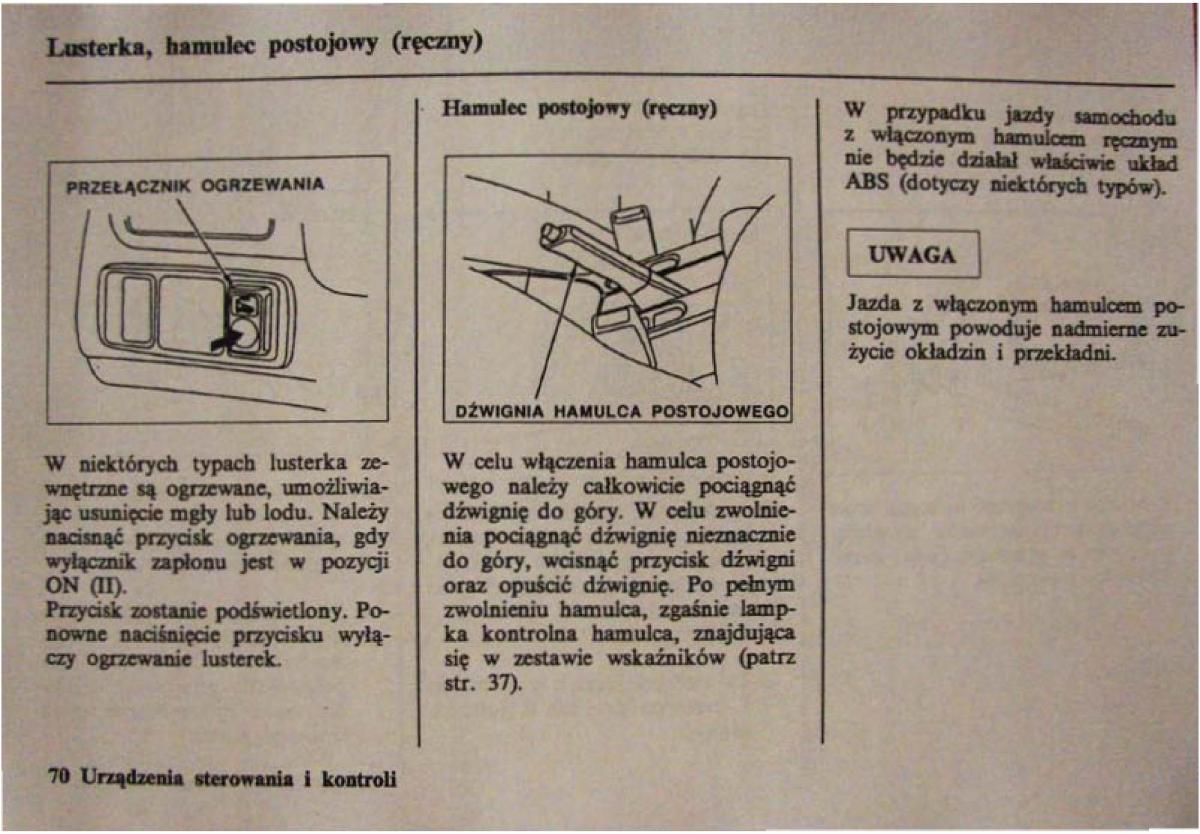 Honda Civic VI 6 instrukcja obslugi / page 70