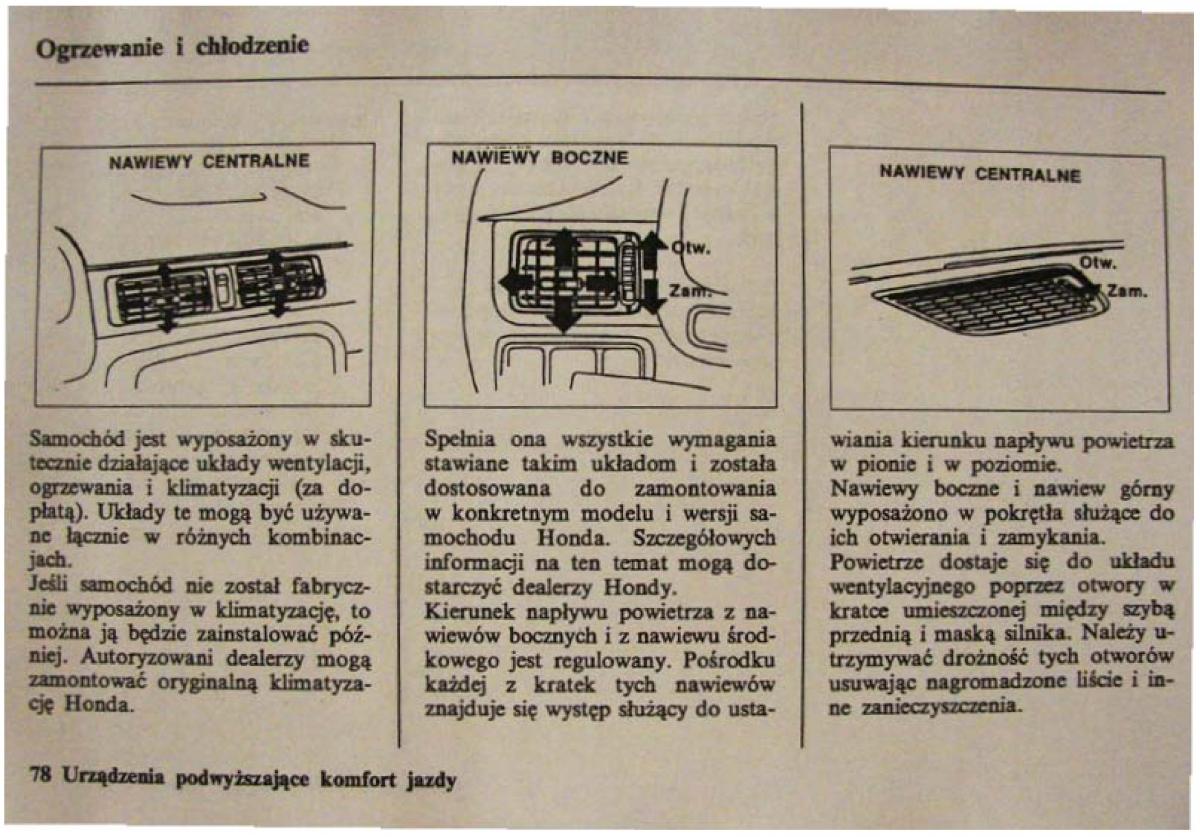 Honda Civic VI 6 instrukcja obslugi / page 78