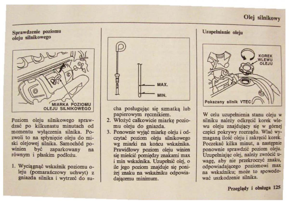 Honda Civic VI 6 instrukcja obslugi / page 125