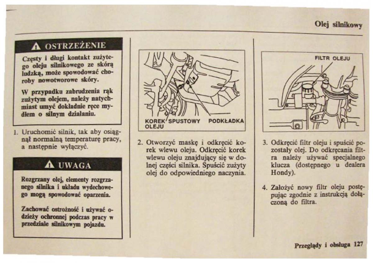 Honda Civic VI 6 instrukcja obslugi / page 127