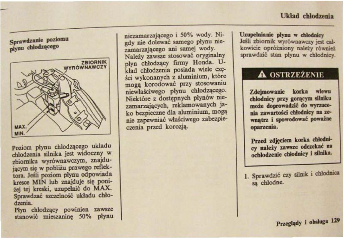 Honda Civic VI 6 instrukcja obslugi / page 129