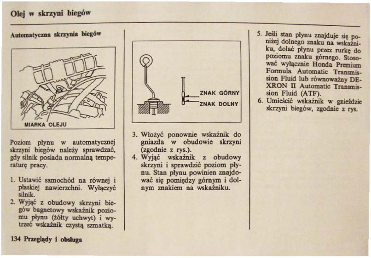 Honda Civic VI 6 instrukcja obslugi / page 134