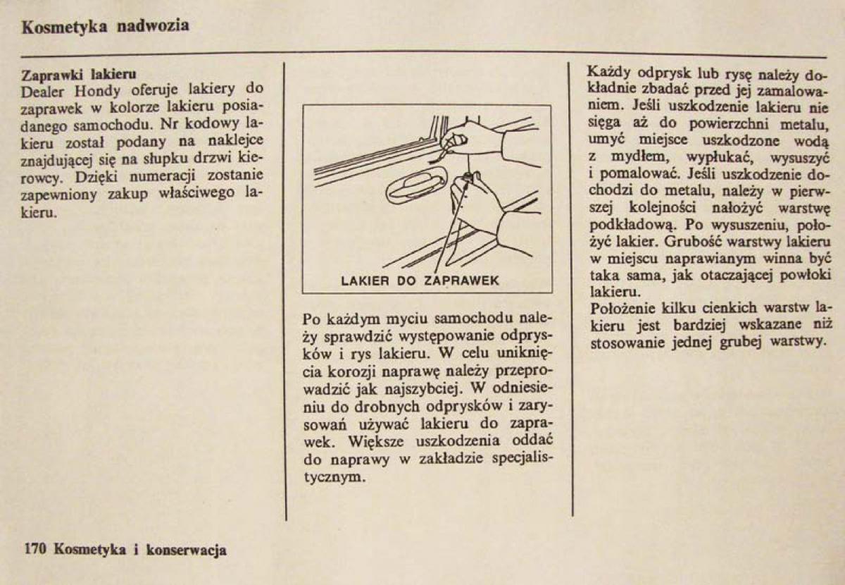 Honda Civic VI 6 instrukcja obslugi / page 170