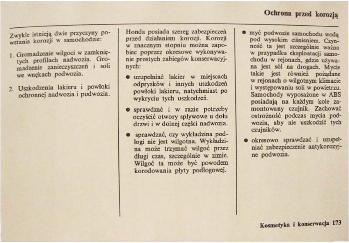 Honda Civic VI 6 instrukcja obslugi / page 173