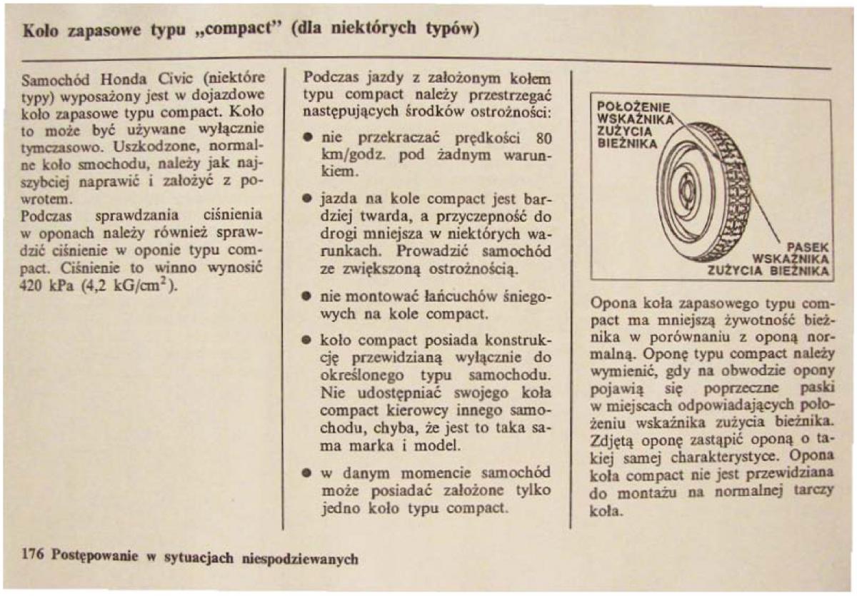 Honda Civic VI 6 instrukcja obslugi / page 176