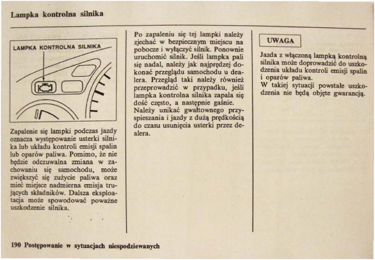 Honda Civic VI 6 instrukcja obslugi / page 190