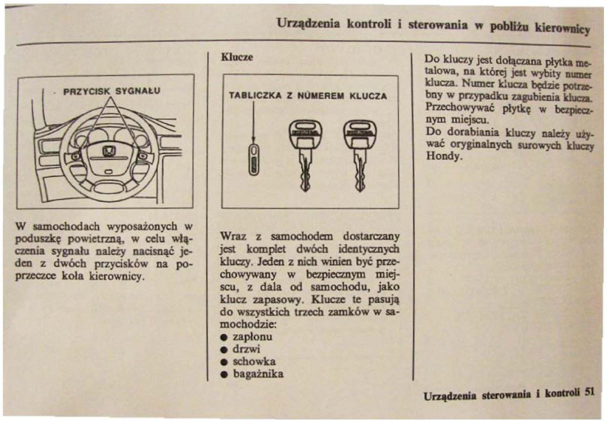 Honda Civic VI 6 instrukcja obslugi / page 51