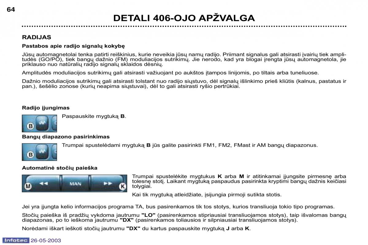 Peugeot 406 instrukcja obslugi / page 58