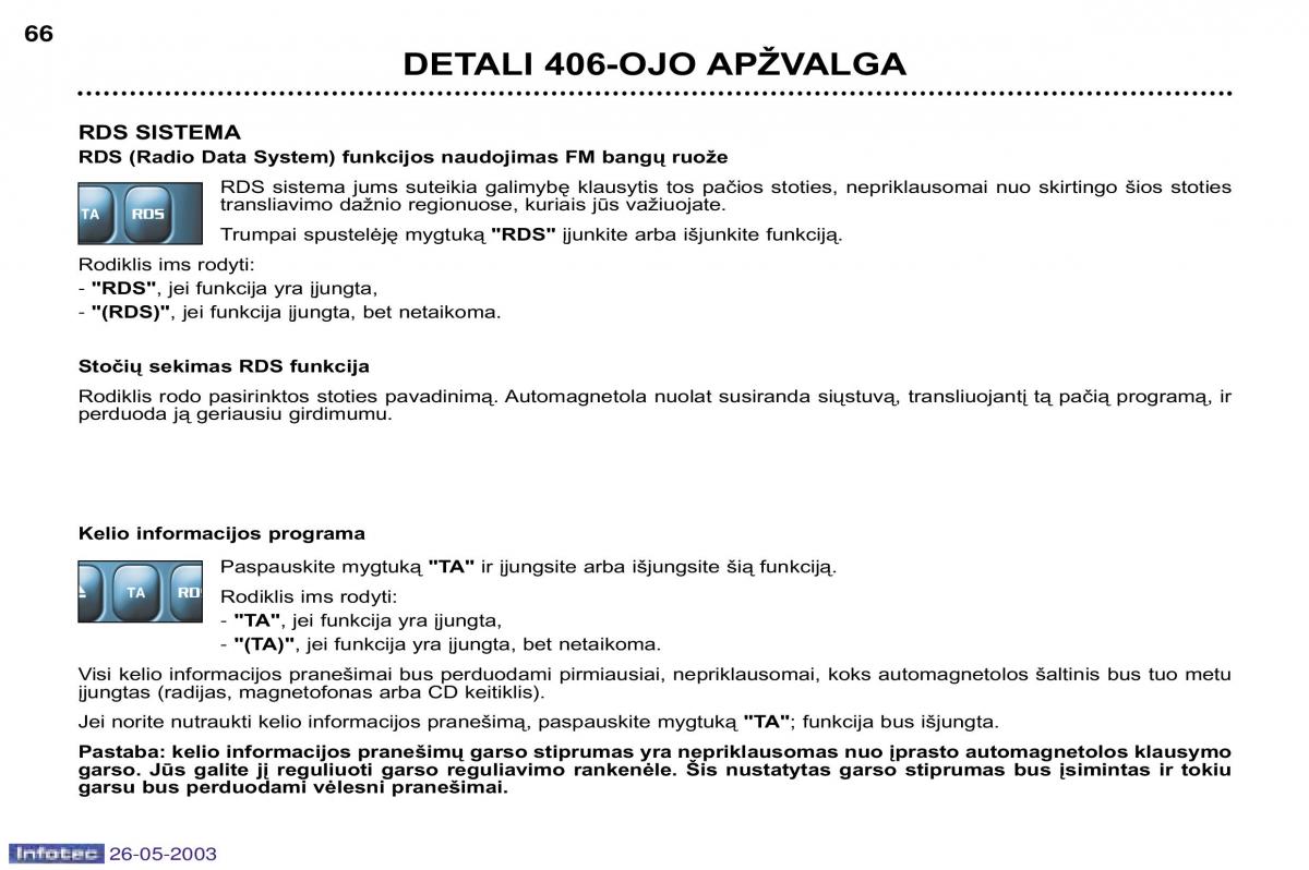 Peugeot 406 instrukcja obslugi / page 60