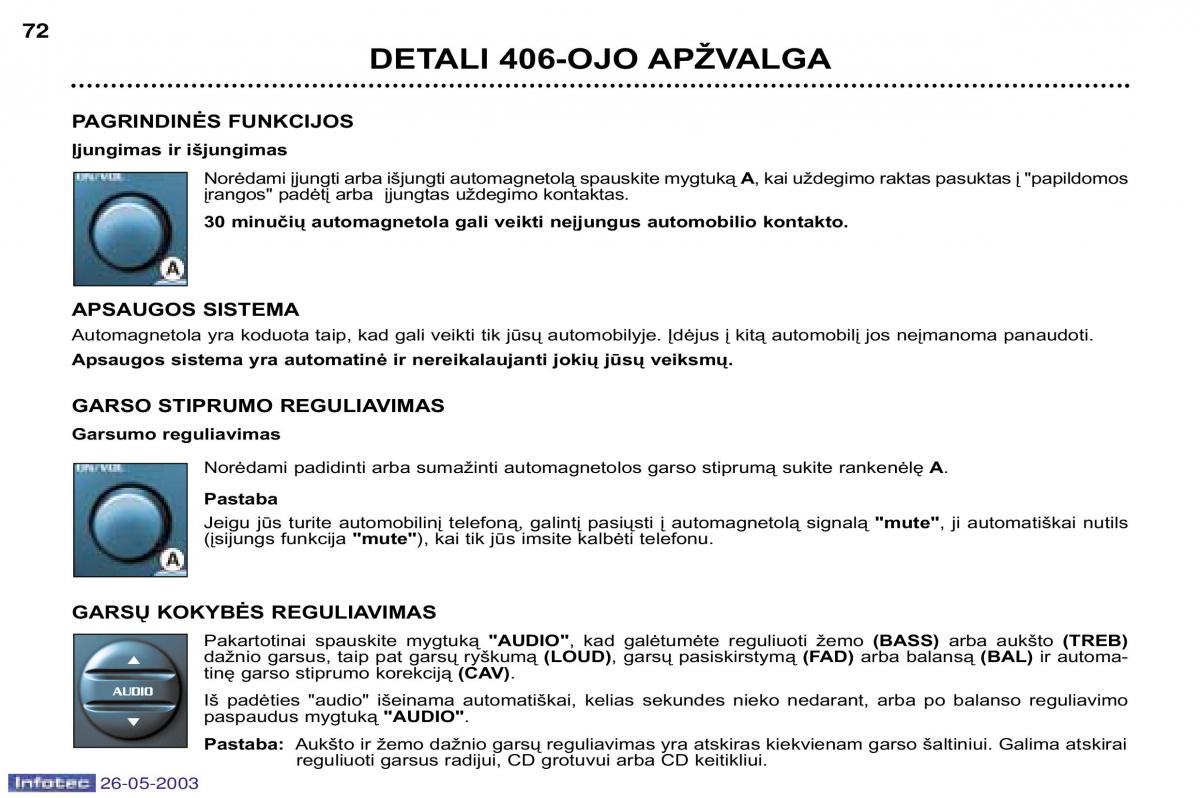 Peugeot 406 instrukcja obslugi / page 67