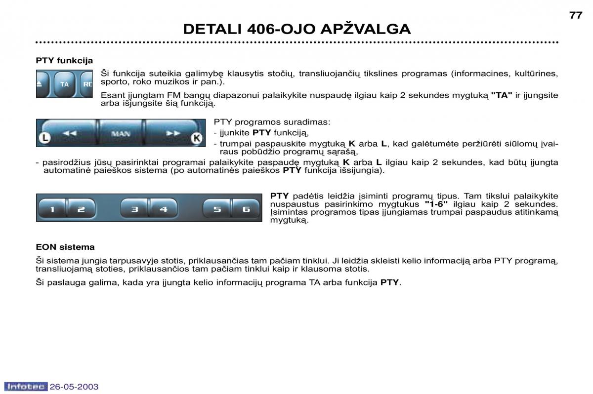 Peugeot 406 instrukcja obslugi / page 72