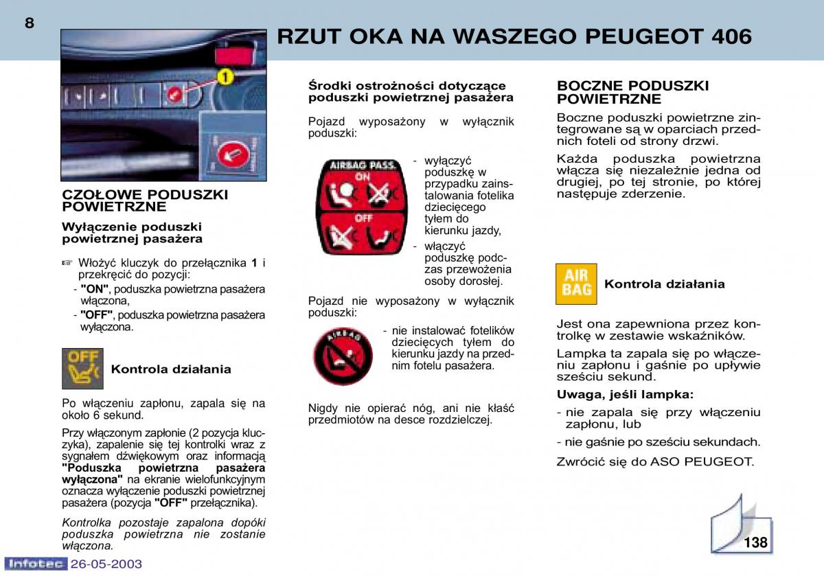 Peugeot 406 instrukcja obslugi / page 75